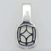 Sterling Silver Semi Mount Pendant Setting Cushion CU 9x7mm White Topa - Syzjewelry